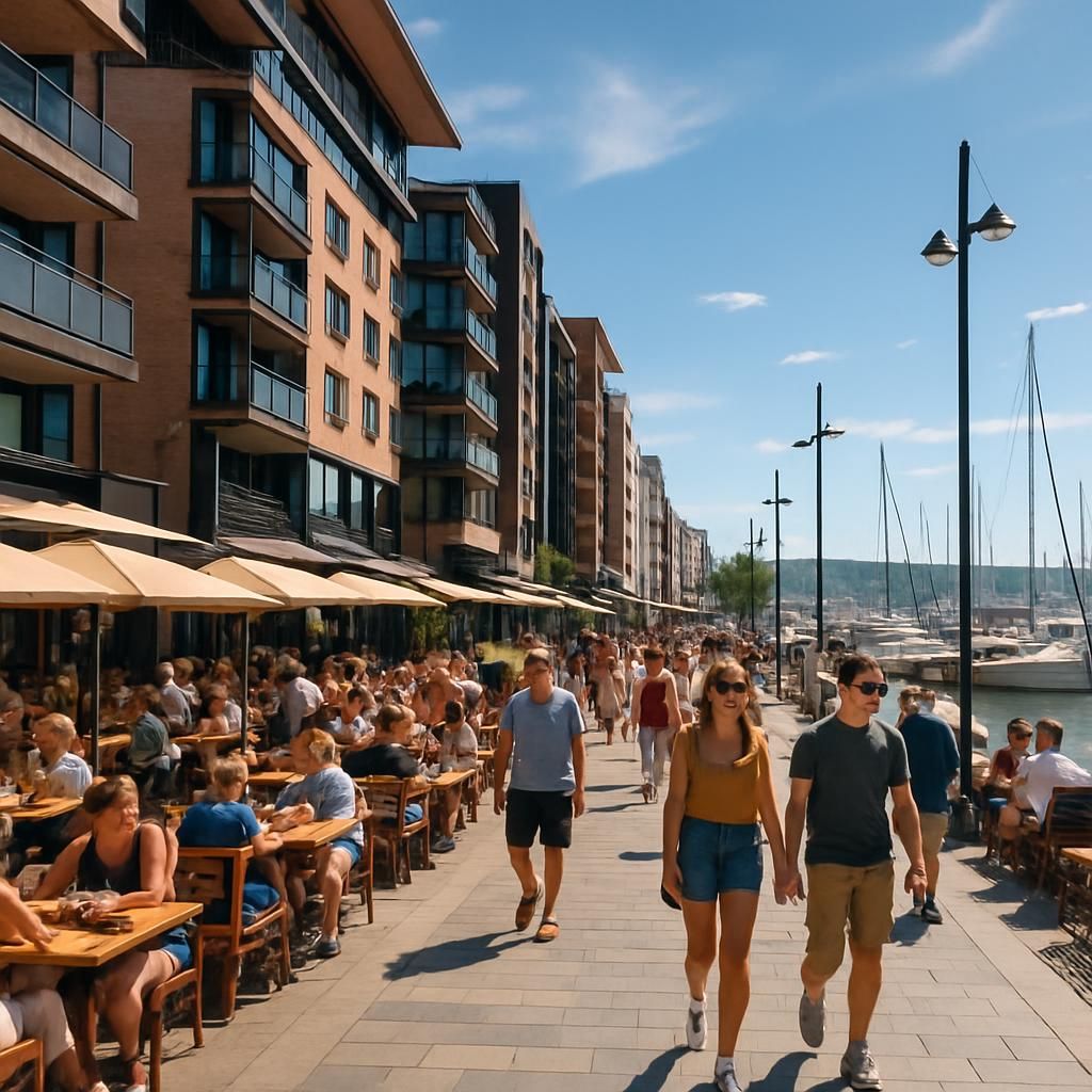 découvrez aker brygge à oslo, un front de mer vibrant alliant shopping, restaurants et vues imprenables sur le fjord. un lieu incontournable pour flâner et profiter de la vie urbaine en bord de mer.