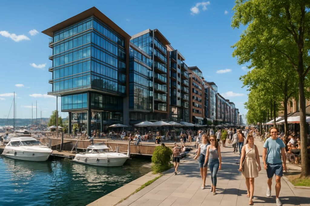découvrez aker brygge à oslo, le front de mer incontournable alliant boutiques, restaurants et vues magnifiques pour une expérience unique en norvège.