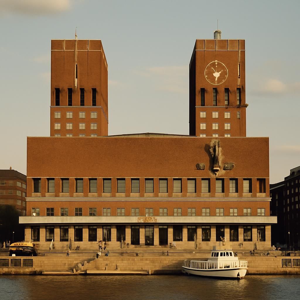 découvrez oslo rådhus, la mairie emblématique d'oslo, célèbre pour ses fresques monumentales qui racontent l'histoire et la culture norvégienne à travers une architecture impressionnante.