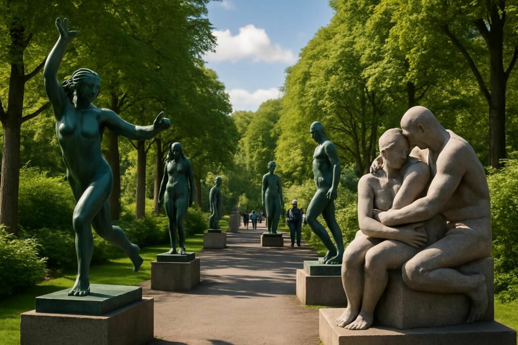 découvrez le parc vigeland à oslo, une forêt unique de sculptures en plein air à ne pas manquer lors de votre visite en norvège. une expérience artistique et naturelle exceptionnelle.